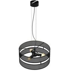 Runde Hängelampe Metall Schwarz E27 Ø55 cm Industrial