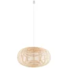 Runde Hängelampe Rattan Natur wohnlich E27 Ø79 cm groß