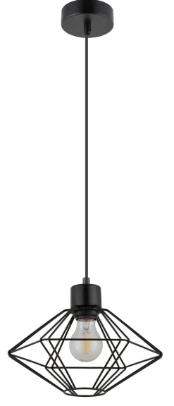 Runde Hängelampe Schwarz Metall E27 Ø28 cm stylisch