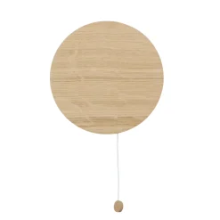 Runde Holz Wandlampe mit Schalter flach Modern