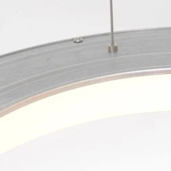 Runde LED Hängelampe in Silber Ø48 cm 2700 K wohnlich