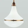 Runde Pendelleuchte Berliner Messing Glas E27 Ø34 cm