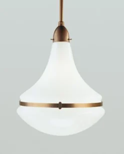 Runde Pendelleuchte Berliner Messing Glas E27 Ø34 cm