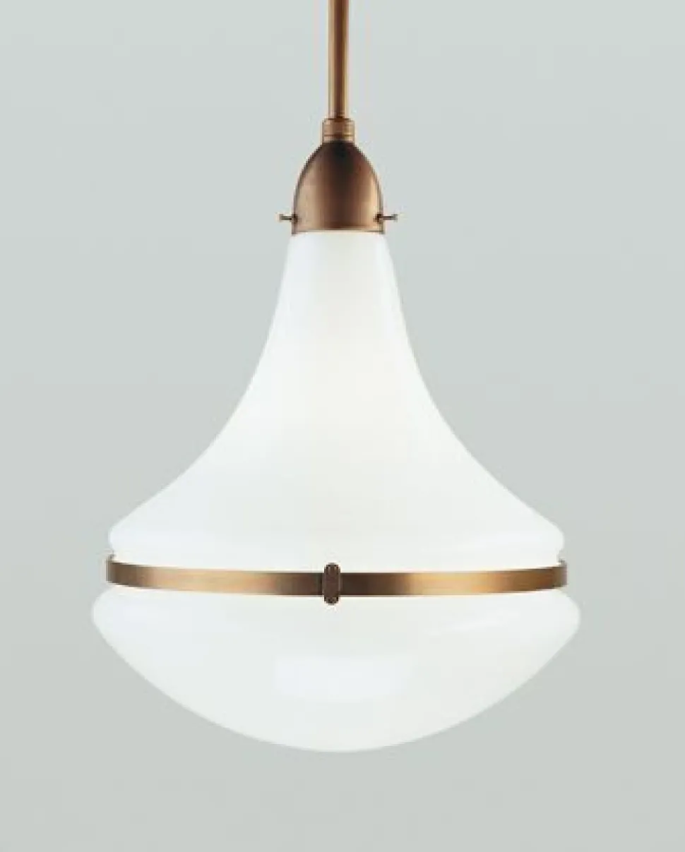 Runde Pendelleuchte Berliner Messing Glas E27 Ø34 cm