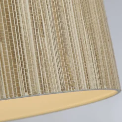 Runde Pendelleuchte Holz Metall E27 B:35 cm natürlich