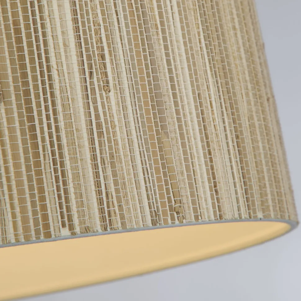 Runde Pendelleuchte Holz Metall E27 B:35 cm natürlich