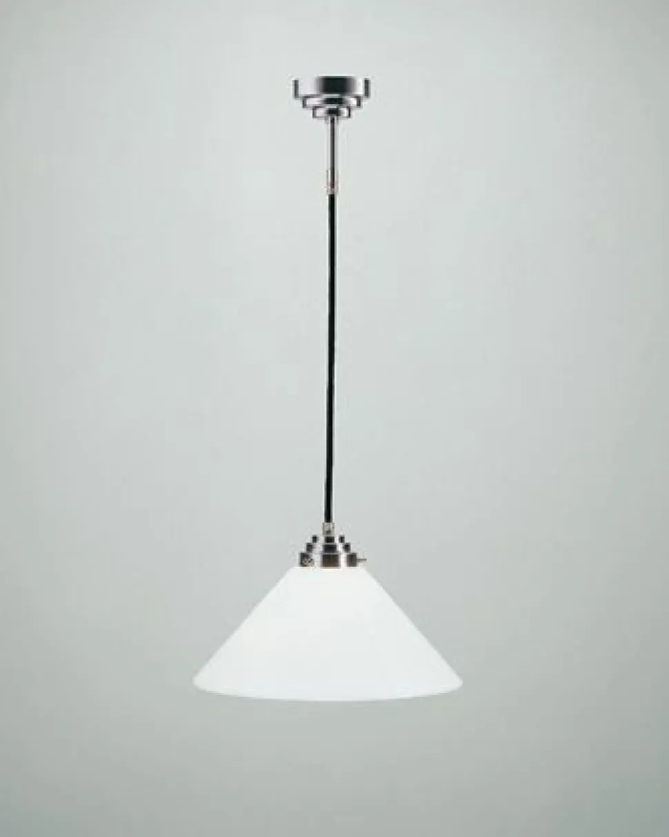 Runde Pendelleuchte Messing Glas in Nickel E27 B:30 cm