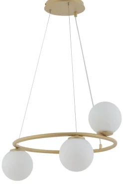 Runde Pendelleuchte Metall Glas Gold Ø48 cm dekorativ