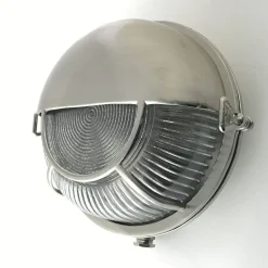 Runde Wandleuchte außen Messing Glas E27 IP64 Maritim