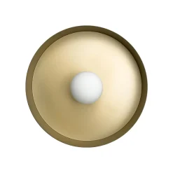 Runde Wandleuchte Schwarz Gold Ø 40 cm aus Messing Eisen