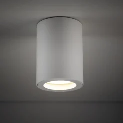 Runder Aufbaustrahler Weiß Metall IP44 Ø6,5 cm Aufputz