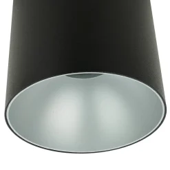 Runder Deckenstrahler in Schwarz Silber Ø12,7cm