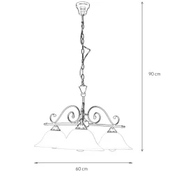 Rustikale Hängelampe verstellbar Schwarz DOROTHEA