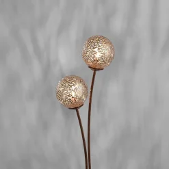 Rustikale Tischlampe Metall Rostbraun Gold 52 cm 2-flmg