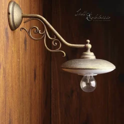 Rustikale Wandleuchte E27 Marte Weiß