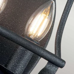 Rustikale Wandleuchte Metall 41,8 cm Shabby Grau 2x E14