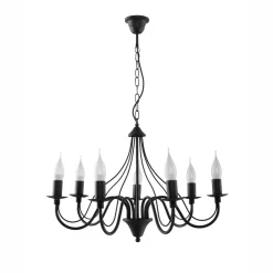 Rustikaler Kronleuchter FIORANO in Schwarz