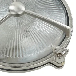 Schiffslampe Messing Riffelglas IP64 rostfrei rund