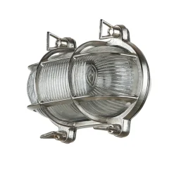 Schiffsleuchte Außen Messing in Nickel IP64 oval