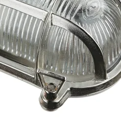 Schiffsleuchte Außen Messing in Nickel IP64 oval