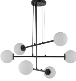 Schirm Pendelleuchte Metall Glas blendarm 6-flammig