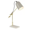 Schreibtischlampe Grau Gold verstellbar 49 cm Marmor Sockel