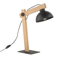 Schreibtischlampe Holz Metall 52 cm verstellbar Junges Wohnen