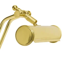 Schreibtischlampe Messing poliert 38 cm schwenkbar E14