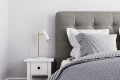 Schreibtischlampe Weiß Gold 49 cm hoch GU10 verstellbar