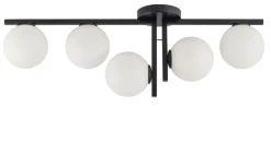 Schwarze Deckenlampe Kugel Glas 5-flammig G9 Metall