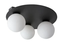 Schwarze Deckenlampe Modern Metall Glas G9 gemütlich