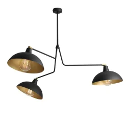 Schwarze Deckenleuchte Metall 3-flammig E27 flexibel