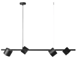 Schwarze Hängelampe Metall 4-flammig GU10 verstellbar