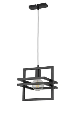 Schwarze Hängelampe Metall bis 0,9 m E27 stylisch