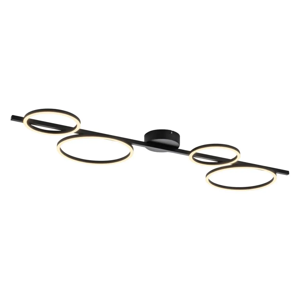 Schwarze LED Deckenlampe Metall 120 cm länglich 4850 lm