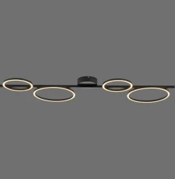 Schwarze LED Deckenlampe Metall 120 cm länglich 4850 lm