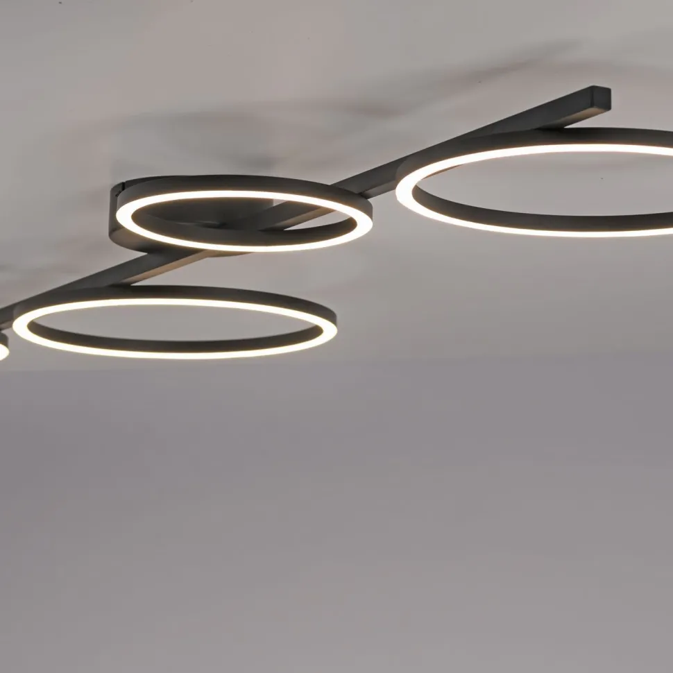 Schwarze LED Deckenlampe Metall 120 cm länglich 4850 lm