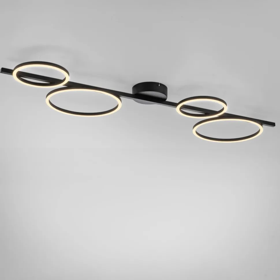 Schwarze LED Deckenlampe Metall 120 cm länglich 4850 lm