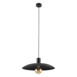 Schwarze Pendelleuchte Metall Ø41 cm rund E27 Loft