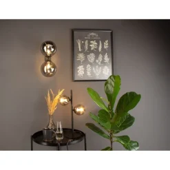 Schwarze Tischlampe Metall Glas 23 cm Retro elegant