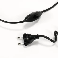 Schwarze Tischleuchte Metall H 35cm Doppelschirm