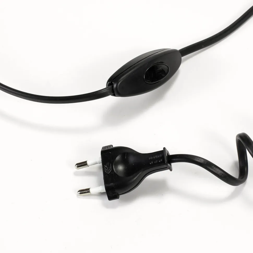 Schwarze Tischleuchte Metall H 35cm Doppelschirm