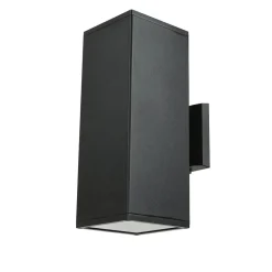 Schwarze Wandlampe außen IP54 eckig 30cm Up Down