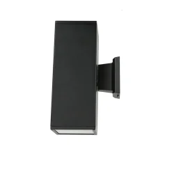 Schwarze Wandlampe außen IP54 eckig 30cm Up Down