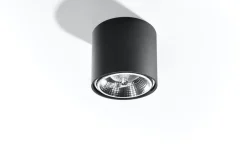 Schwarzer Spot Decke Ø12cm rund GU10 Modern vielseitig