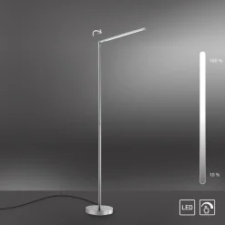 Schwenkbare LED Stehlampe in Stahl 3000 K dimmbar