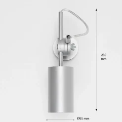 Schwenkbarer Wandstrahler in silber