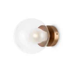 Spiegelleuchte Metall Glas Ø 15 cm in Gold G9 Modern