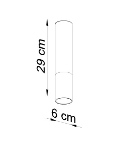Spot Decke Schwarz Gold H: 29 cm Ø 6 cm Zylinder schmal