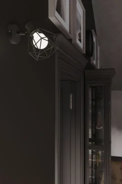 Spot E27 Schwarz Metall Retro verstellbar Wand